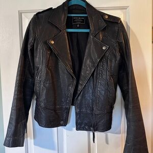 Lucky Brand 100% Leather Motorcycle Jacket for Women